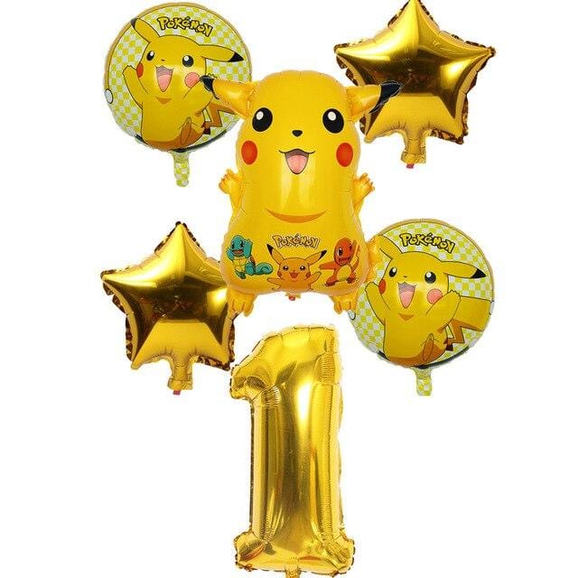 Yellow Pokémon number balloons, 45 x 45cm – photo 2