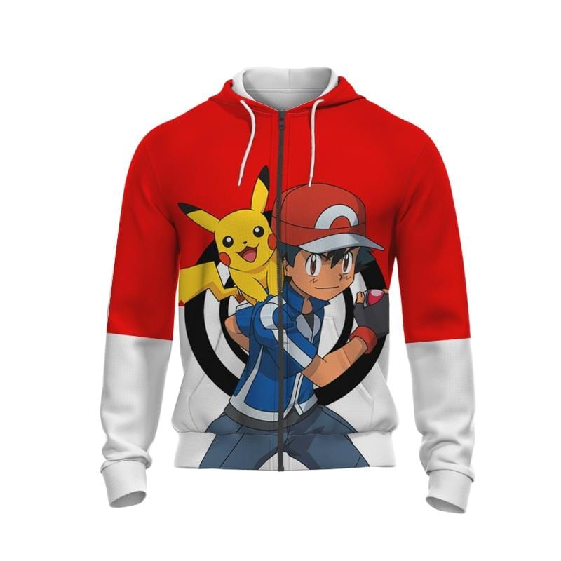 Pokémon hoody with Pikachu and Ash design