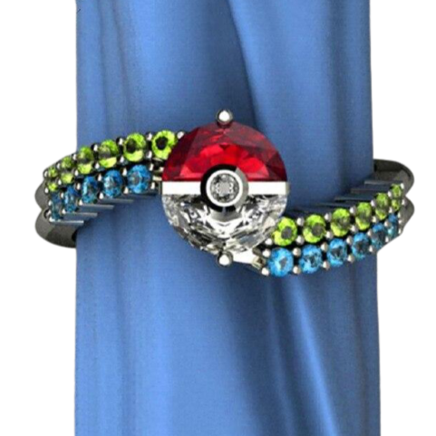 Colored Poké Ball Pokémon Ring