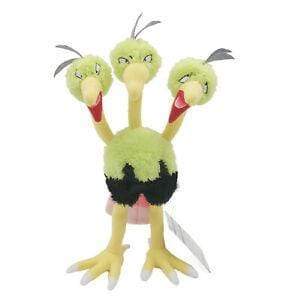 Shiny Dodrio Pokémon plush toy with three heads, 28cm