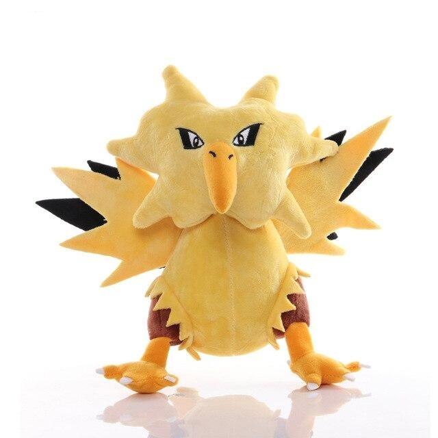 Zapdos Pokémon plush toy with yellow feathers, 20cm