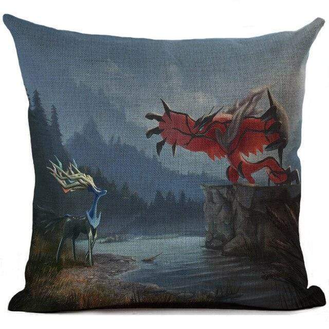Xerneas vs Yveltal Pokémon pillow, 45 x 45cm